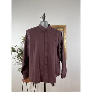 J.CREW Shirt Men's XLarge Brown Solid Chest Pocket Long Sleeve Casual Classic